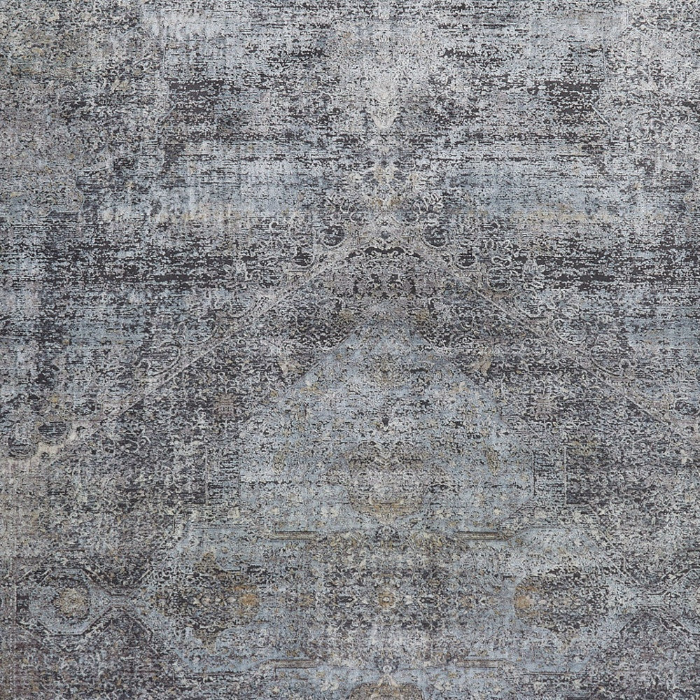 5 x 7 Gray & Silver Power Loom Rug