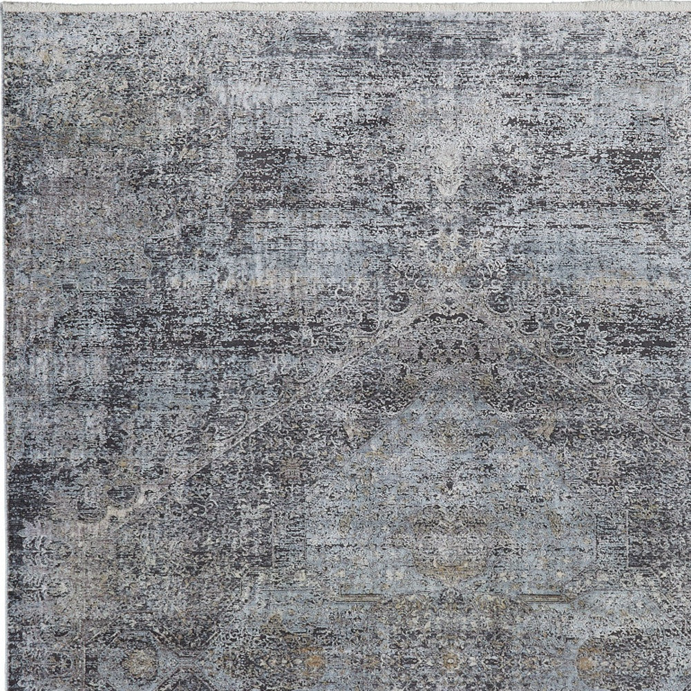 8 x 10 Gray & Silver Power Loom Rug