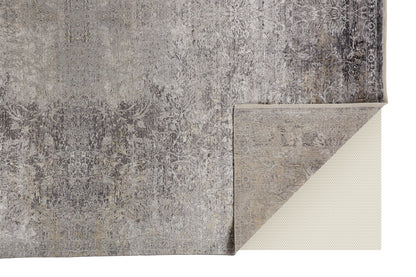 5 x 7 Tan & Gray Oriental Power Loom Rug