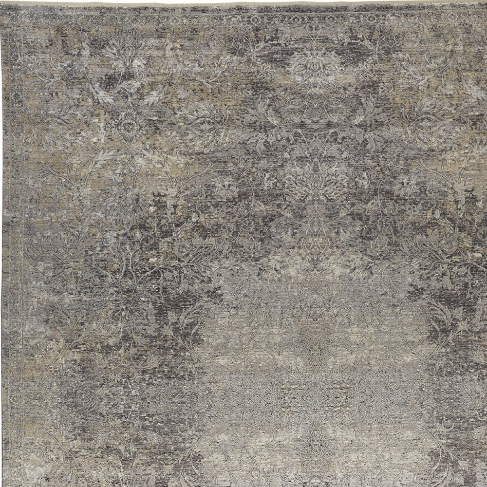 5 x 7 Tan & Gray Oriental Power Loom Rug