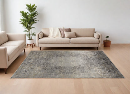 12 x 15 Tan & Gray Oriental Power Loom Rug