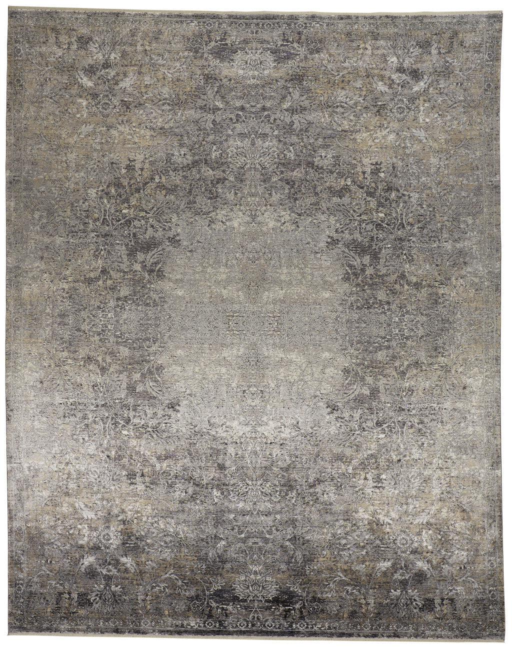 12 x 15 Tan & Gray Oriental Power Loom Rug