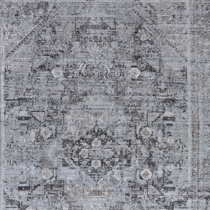 8 x 10 Gray & Silver Oriental Power Loom Rug