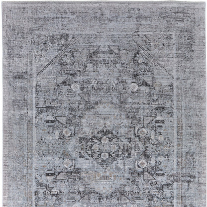 8 x 10 Gray & Silver Oriental Power Loom Rug