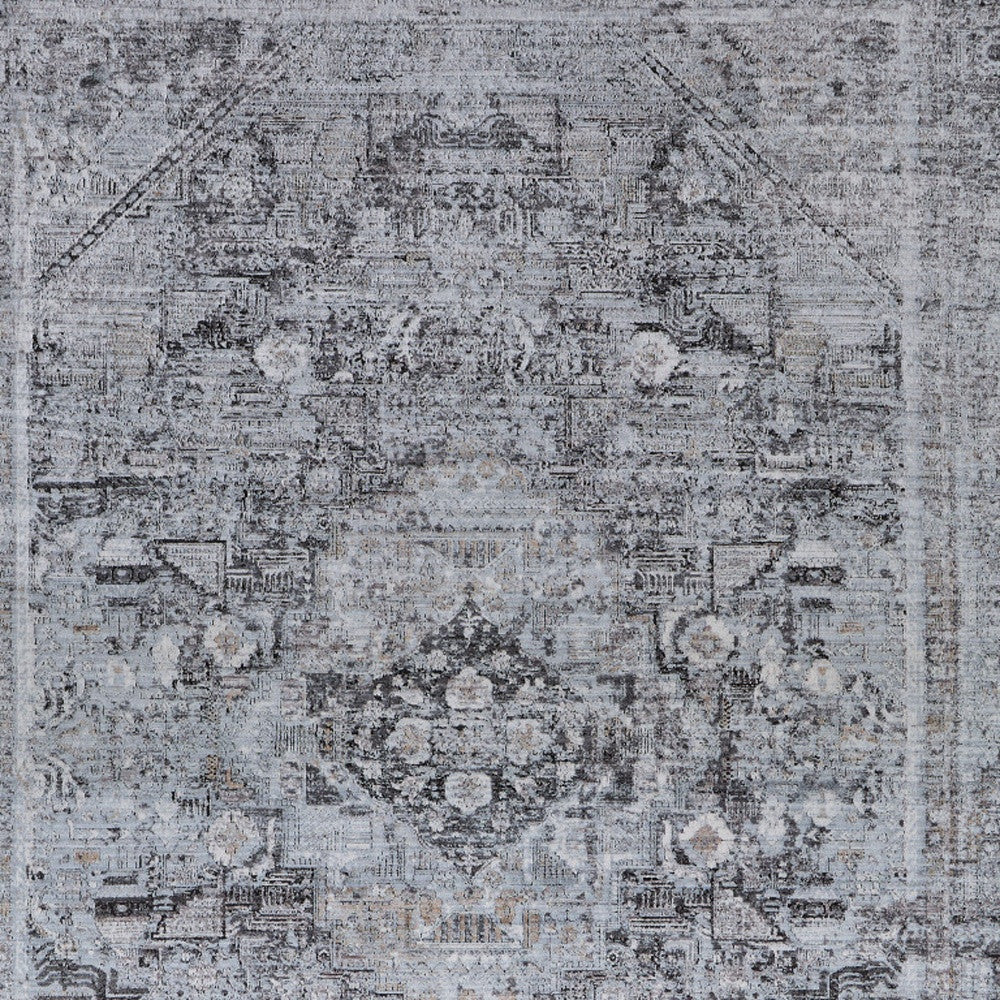 12 x 15 Gray & Silver Oriental Power Loom Rug