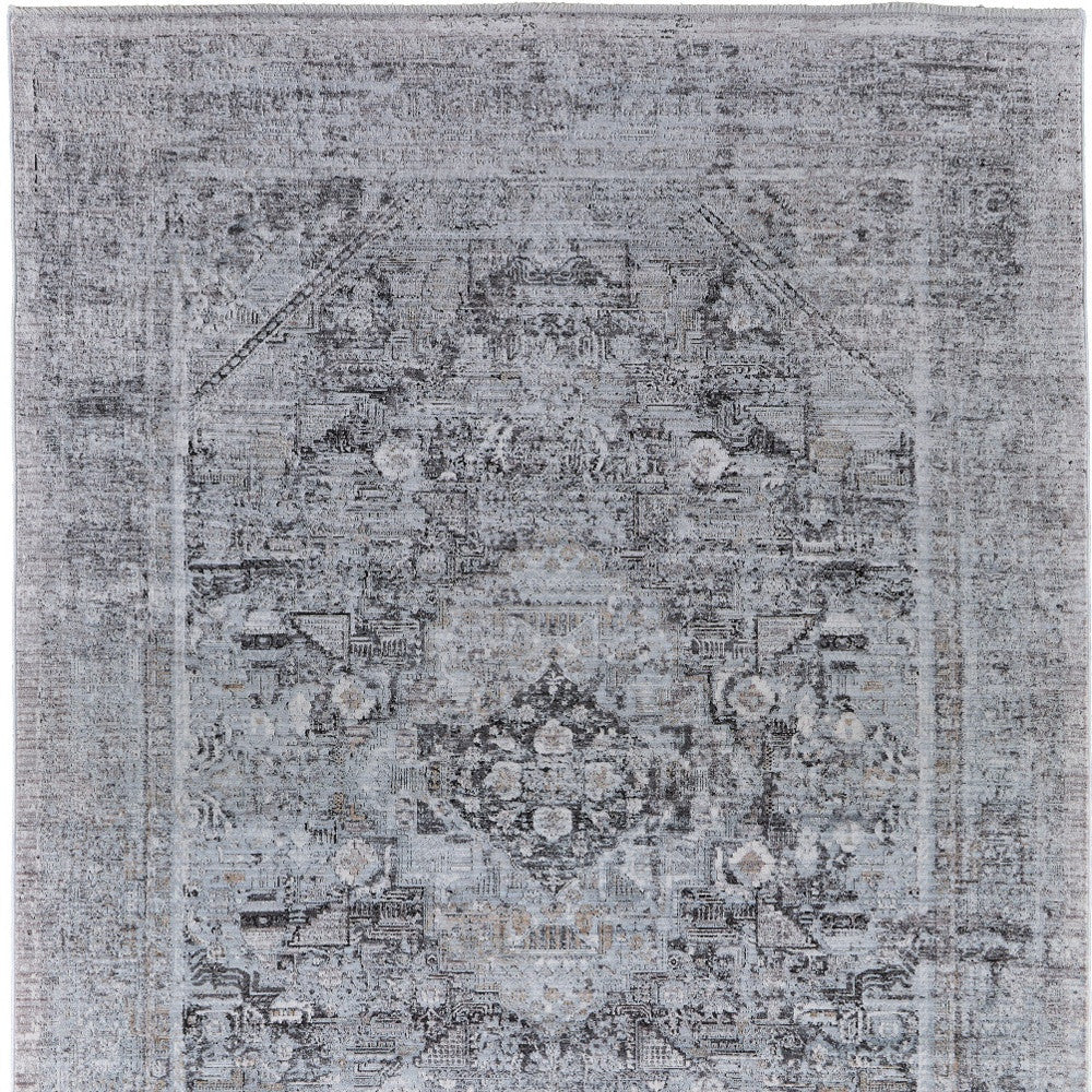 12 x 15 Gray & Silver Oriental Power Loom Rug