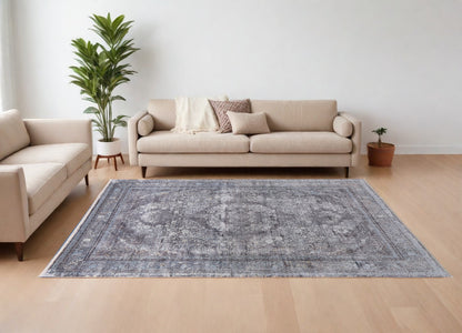12 x 15 Gray & Silver Oriental Power Loom Rug