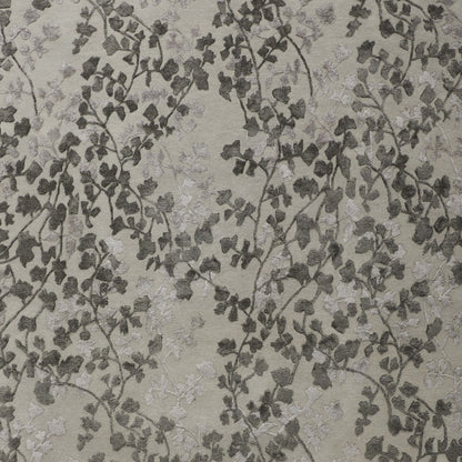 8 x 10 Gray & Silver Floral Hand Tufted Rug