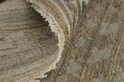 4 x 6 Gold & Tan Geometric Hand Knotted Rug