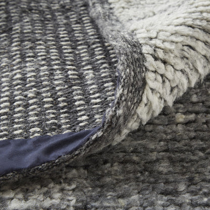 4 x 6 Gray & Ivory Wool Geometric Hand Knotted Rug