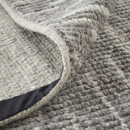 4 x 6 Gray & Ivory Wool Checkered Hand Knotted Rug