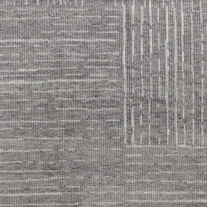 4 x 6 Gray & Ivory Wool Checkered Hand Knotted Rug