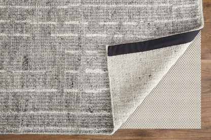 12 x 15 Gray & Ivory Wool Checkered Hand Knotted Rug