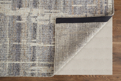 4 x 6 Gray & Ivory Wool Hand Knotted Rug