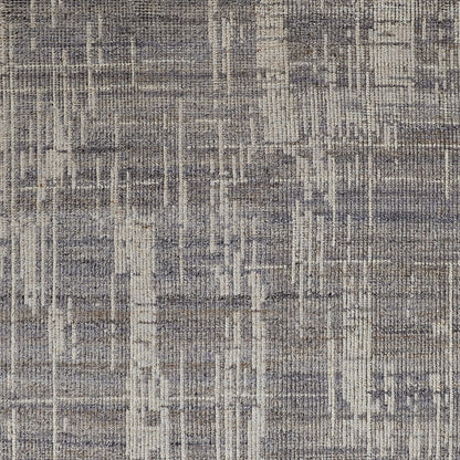 4 x 6 Gray & Ivory Wool Hand Knotted Rug
