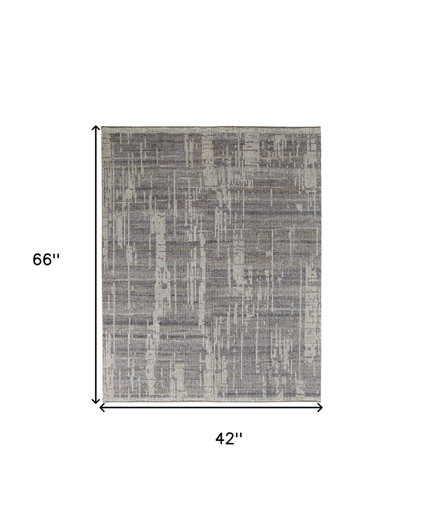 4 x 6 Gray & Ivory Wool Hand Knotted Rug