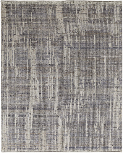 4 x 6 Gray & Ivory Wool Hand Knotted Rug