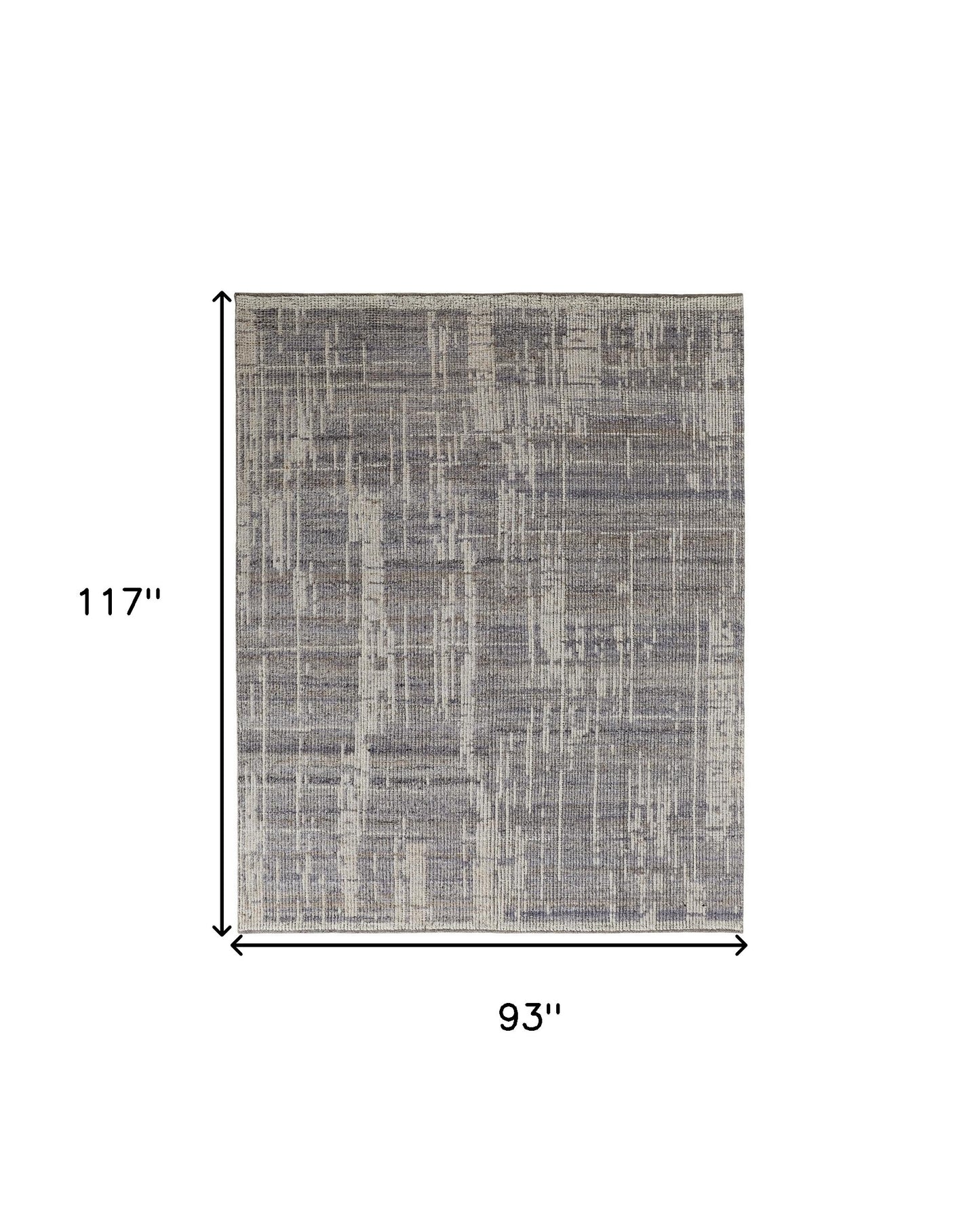 8 x 10 Gray & Ivory Wool Hand Knotted Rug