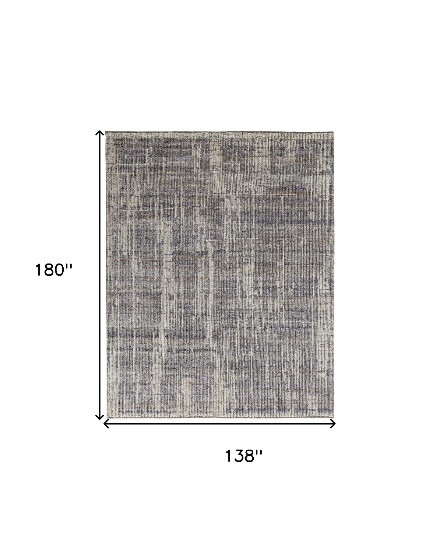 12 x 15 Gray & Ivory Wool Hand Knotted Rug
