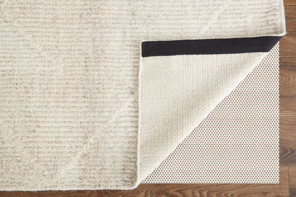 4 x 6 Tan & Ivory Wool Hand Knotted Rug
