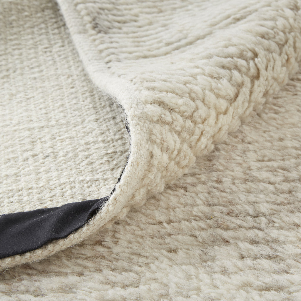 4 x 6 Tan & Ivory Wool Hand Knotted Rug