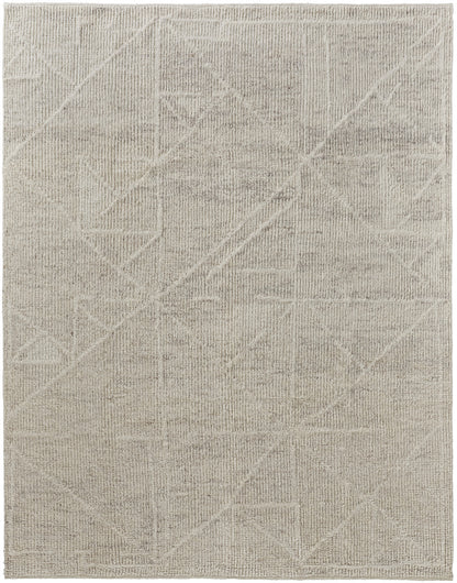 4 x 6 Tan & Ivory Wool Hand Knotted Rug