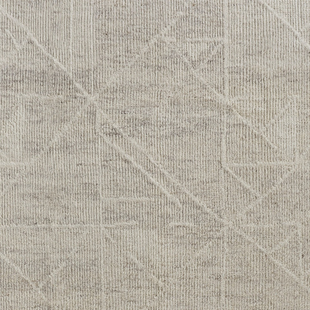 4 x 6 Tan & Ivory Wool Hand Knotted Rug