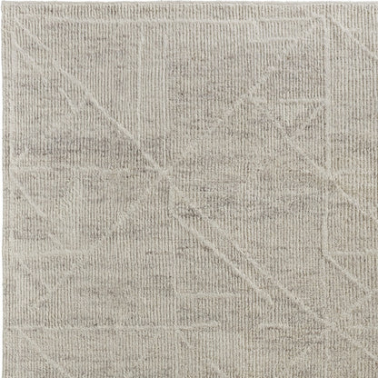8 x 10 Tan & Ivory Wool Hand Knotted Rug