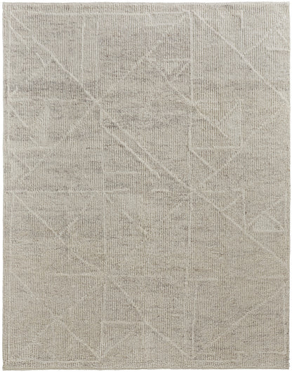 12 x 15 Tan & Ivory Wool Hand Knotted Rug