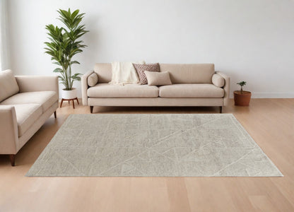 12 x 15 Tan & Ivory Wool Hand Knotted Rug
