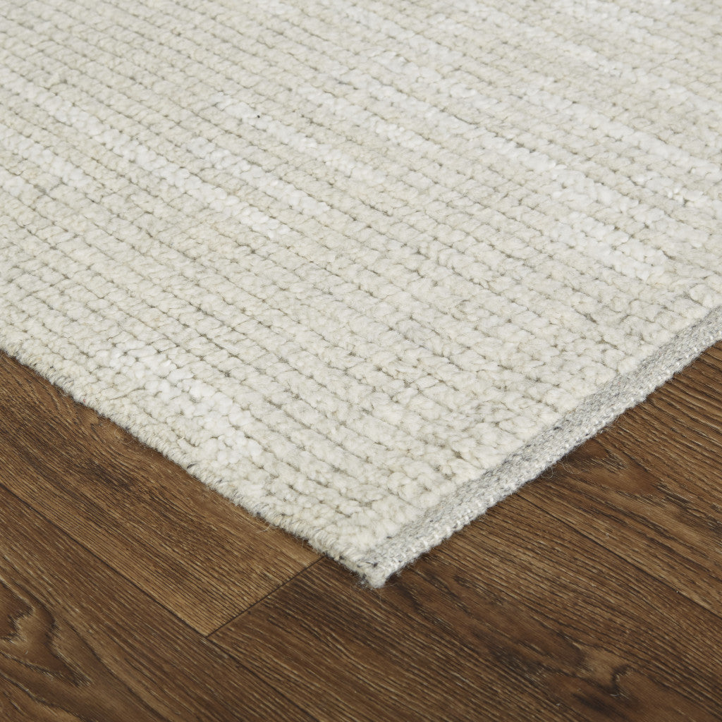 4 x 6 Tan & Ivory Wool Hand Knotted Rug