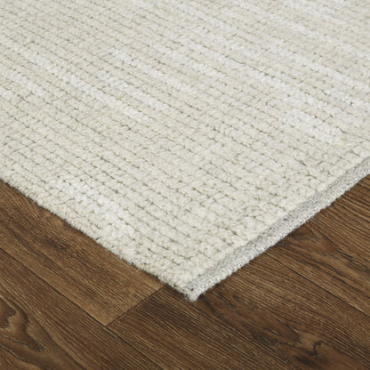 4 x 6 Tan & Ivory Wool Hand Knotted Rug