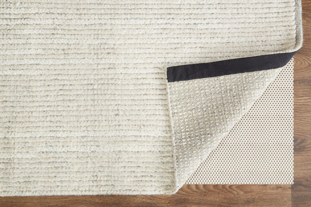 4 x 6 Tan & Ivory Wool Hand Knotted Rug
