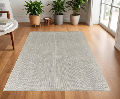 4 x 6 Tan & Ivory Wool Hand Knotted Rug