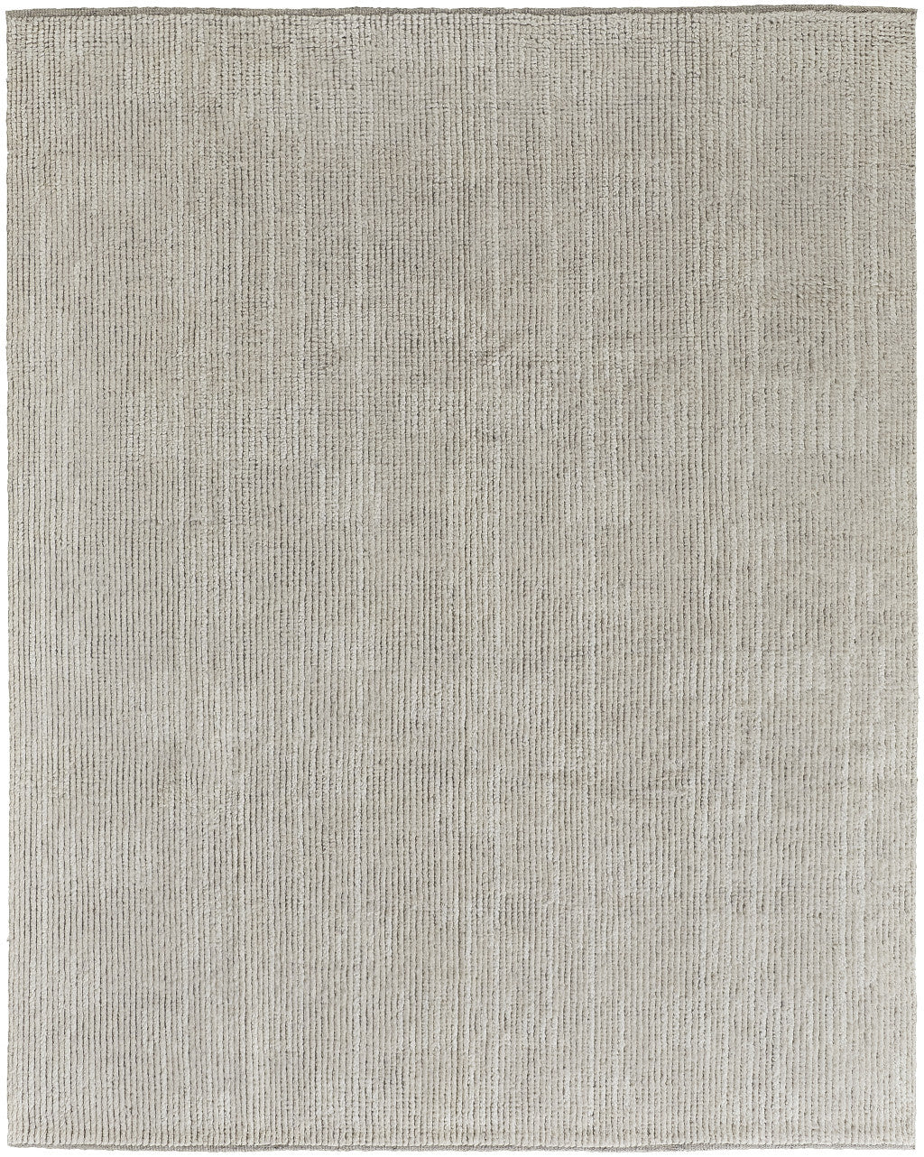 4 x 6 Tan & Ivory Wool Hand Knotted Rug