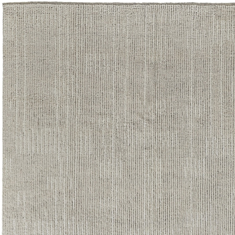 4 x 6 Tan & Ivory Wool Hand Knotted Rug