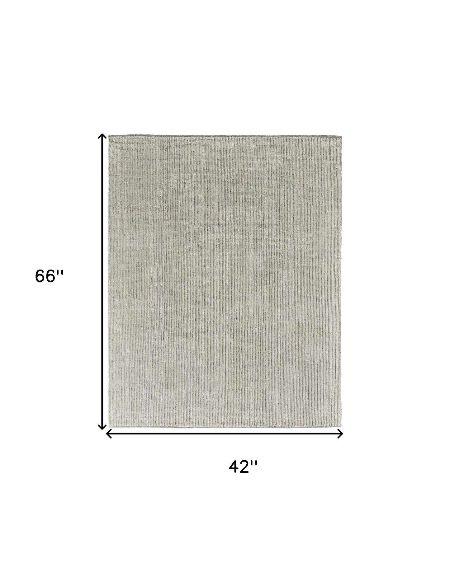 4 x 6 Tan & Ivory Wool Hand Knotted Rug