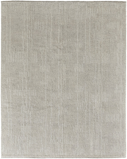4 x 6 Tan & Ivory Wool Hand Knotted Rug