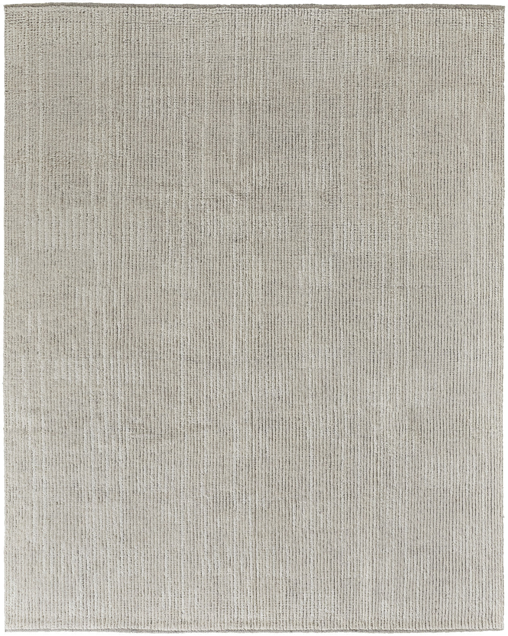 8 x 10 Tan & Ivory Wool Hand Knotted Rug