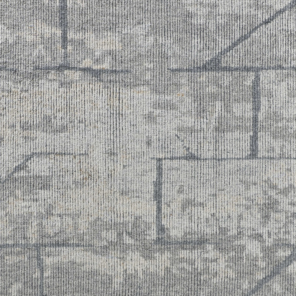 4 x 6 Gray & Silver Wool Hand Knotted Rug