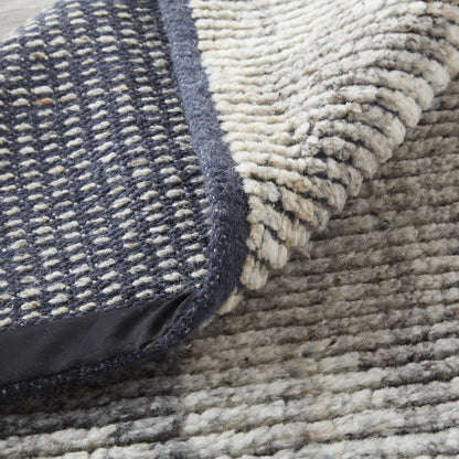 8 x 10 Gray & Silver Wool Hand Knotted Rug