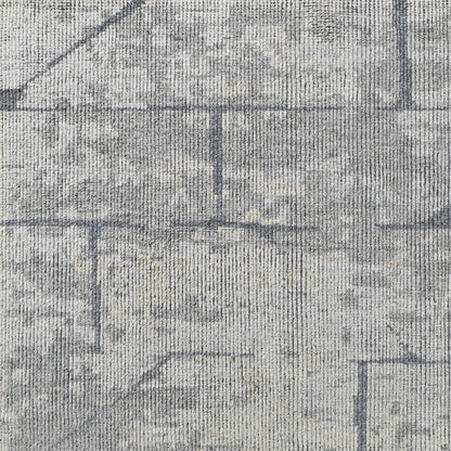 8 x 10 Gray & Silver Wool Hand Knotted Rug