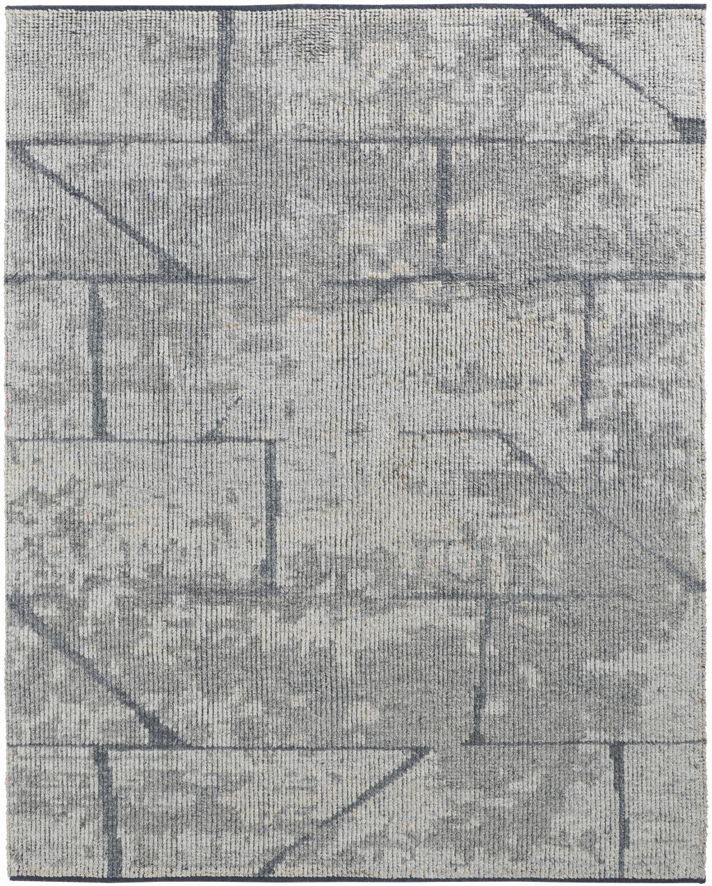 8 x 10 Gray & Silver Wool Hand Knotted Rug
