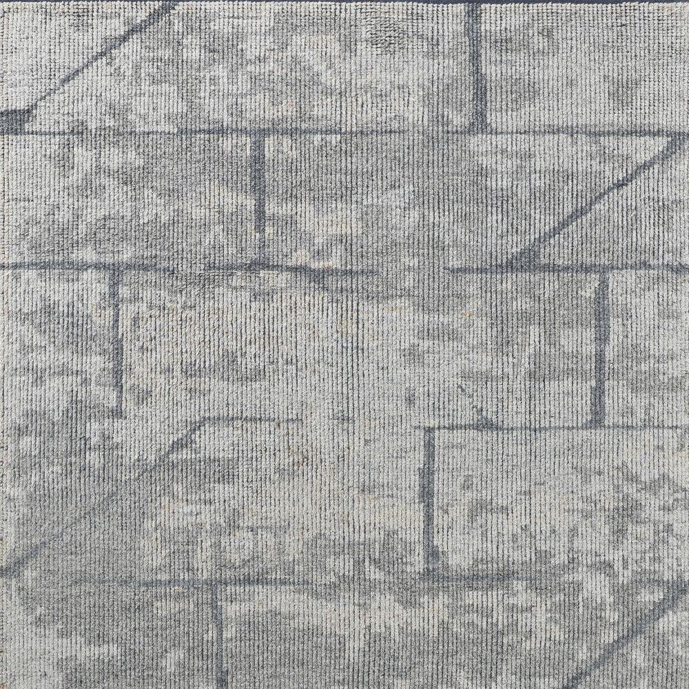 12 x 15 Gray & Silver Wool Hand Knotted Rug