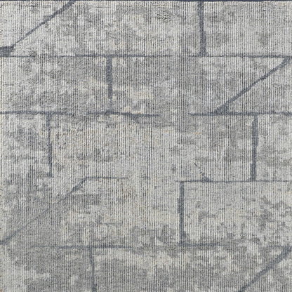 12 x 15 Gray & Silver Wool Hand Knotted Rug