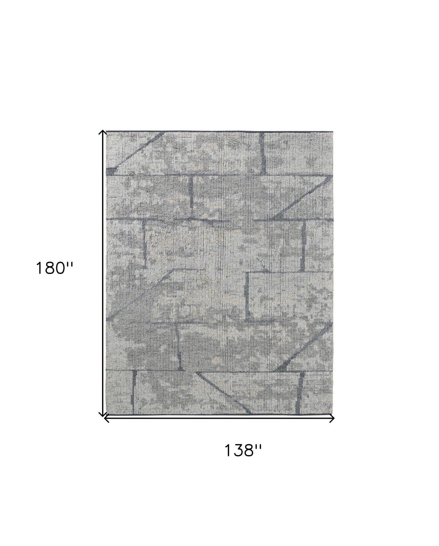 12 x 15 Gray & Silver Wool Hand Knotted Rug
