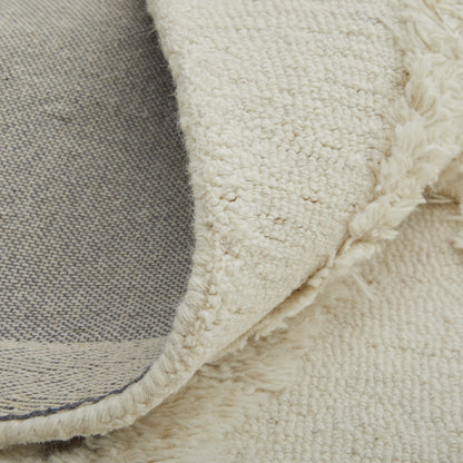 8 x 10 Ivory Taupe & Brown Wool Geometric Hand Tufted Rug