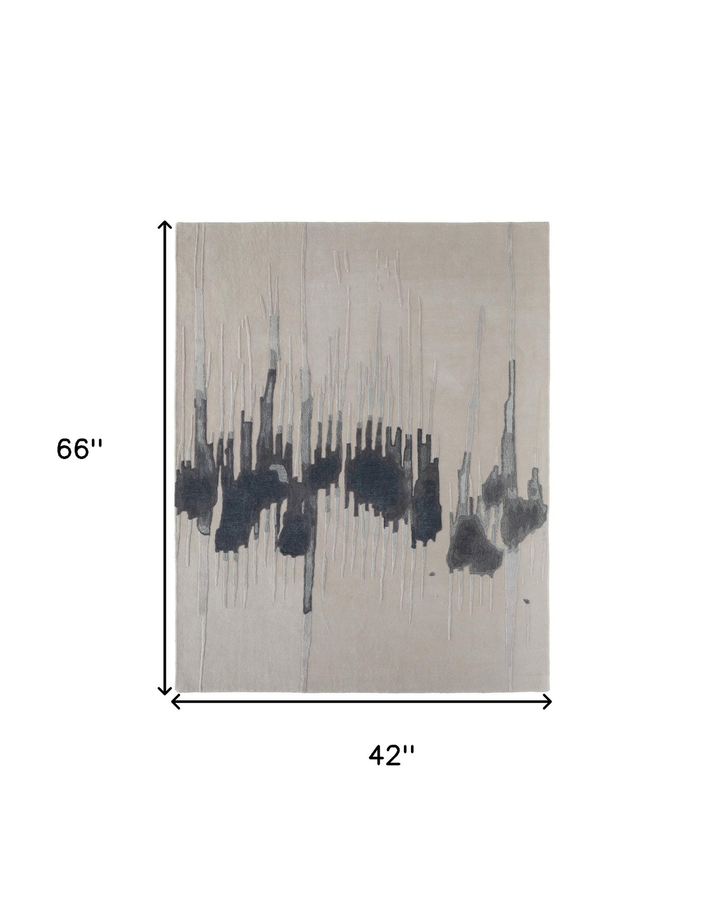 4 x 6 Gray Ivory & Blue Hand Tufted Rug