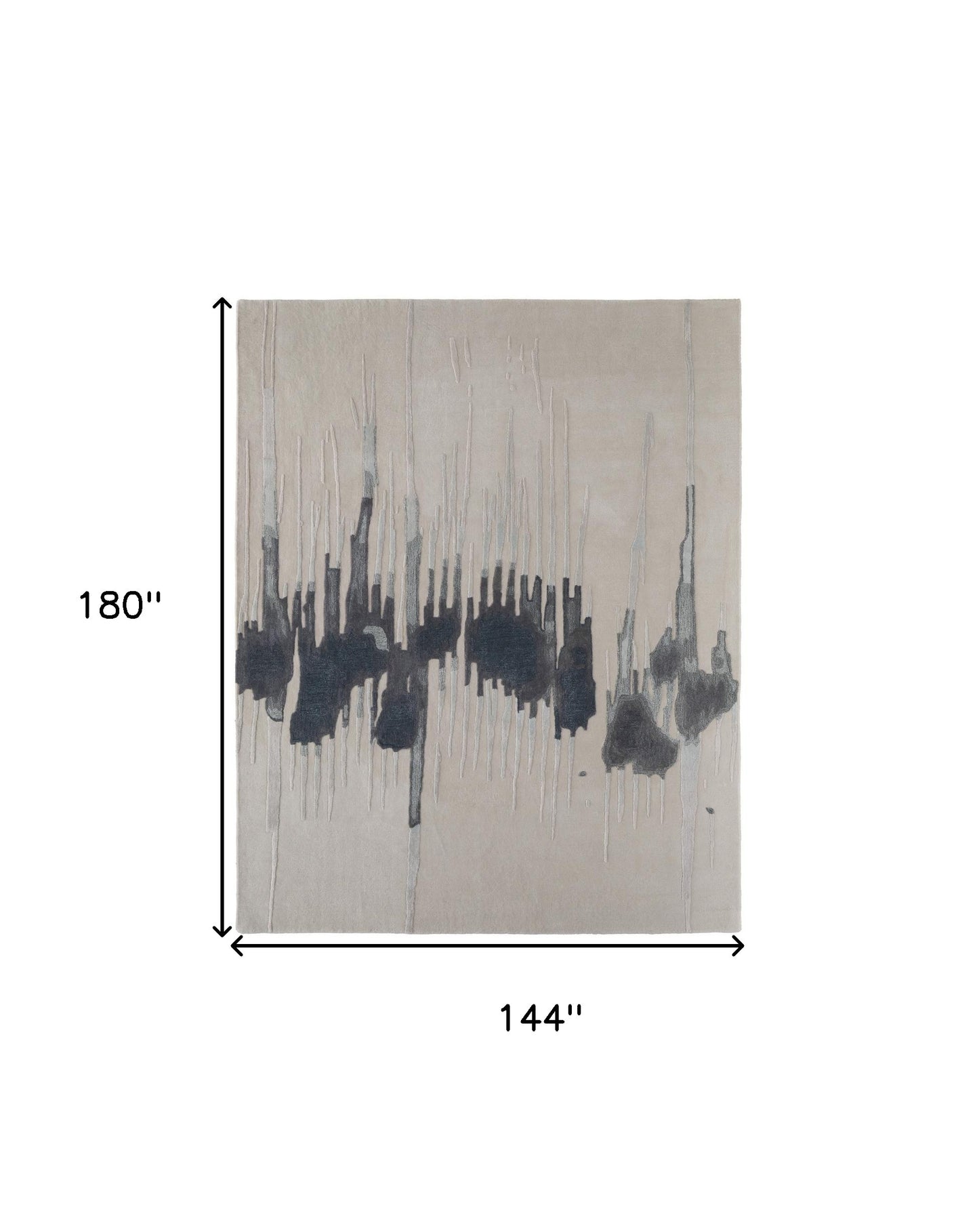 12 x 15 Gray Ivory & Blue Hand Tufted Rug