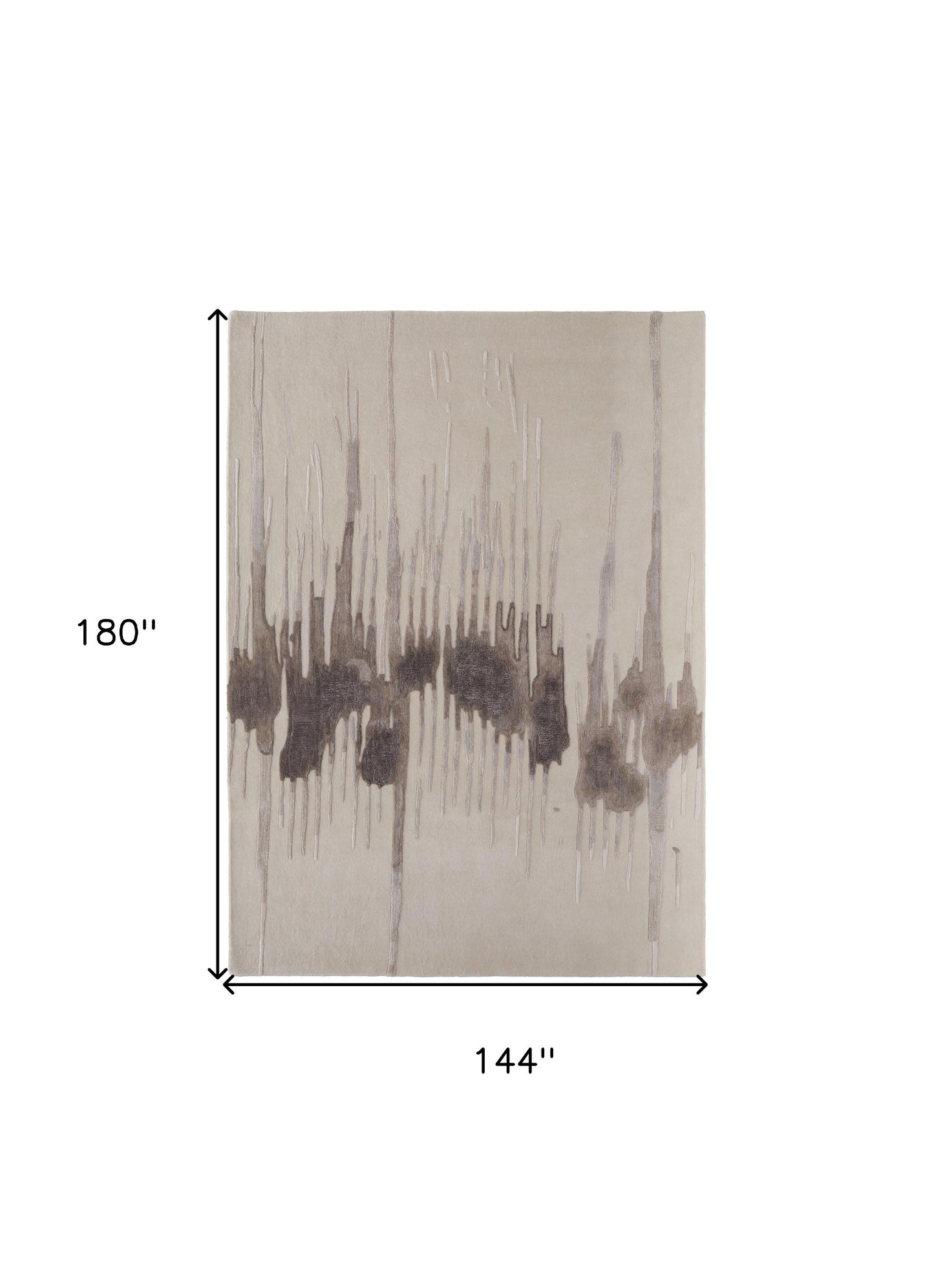 12 x 15 Ivory Taupe & Brown Hand Tufted Rug